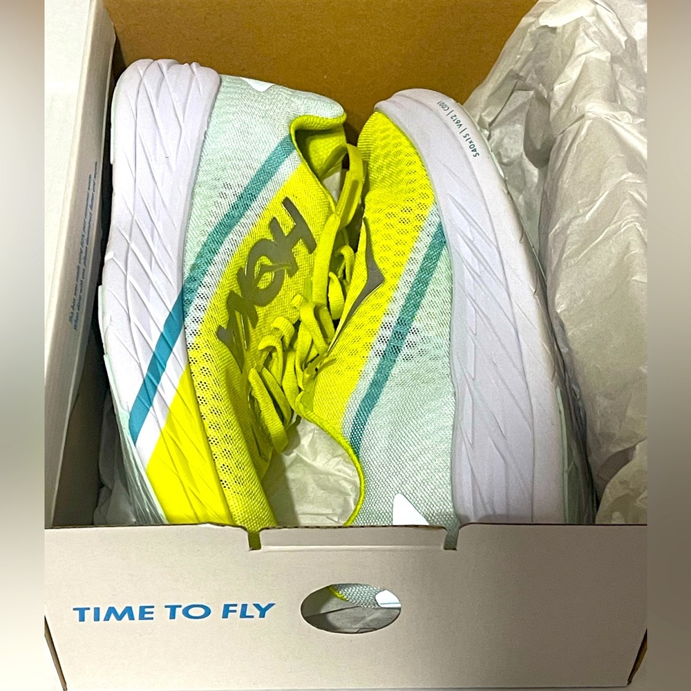 Hoka One One Lime and Teal Athletic Shoes